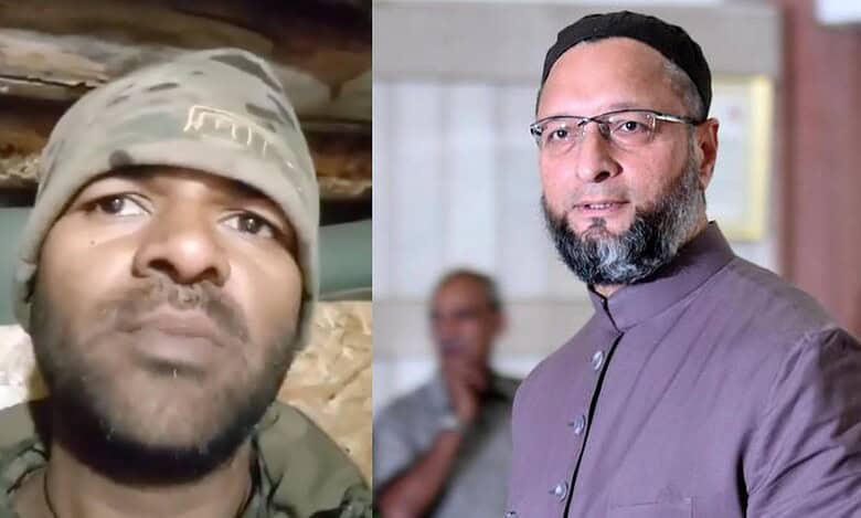 Mohammed Ahmed (Left) and AIMIM President Asaduddin Owaisi