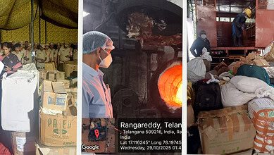 police carry out the disposal of drugs collected in 2025