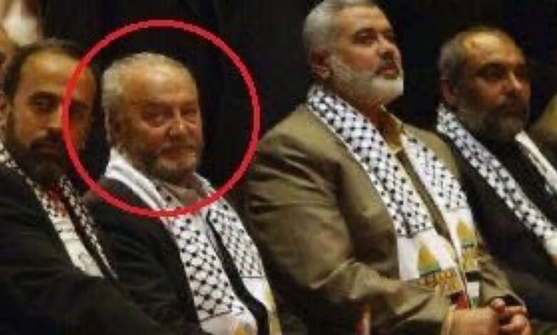 Image released by Israel Foreign Ministry mistakenly circles UK ex-MP George Galloway alongside Hamas leader Ismail Haniyeh in Gaza flotilla report.