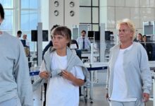 Greta Thunberg at Ramon International Airport before deportation with flotilla activists.