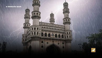 Image of Charminar during rains