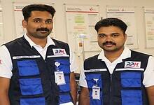 Abhijith Jees and Ajeesh Nelson (right), Kerala nurses working with Response Plus Medical, UAE.
