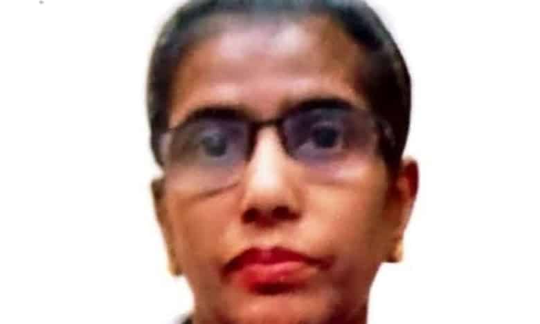 Portrait of Manakandathil Thekkethi, also known as Sheela Allyani, an Indian fugitive wanted in a cheating case.