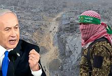 Israeli PM Benjamin Netanyahu and a Hamas representative