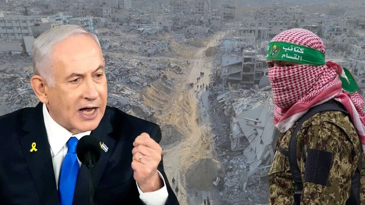 Israeli PM Benjamin Netanyahu and a Hamas representative