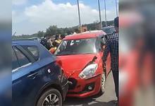 Seven cars collide at ORR in Hyderabad