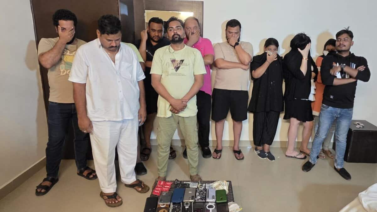 The commissioner's task force busts sex racket running inside a hotel in Banjara Hills on Thursday, October 23, 2025.