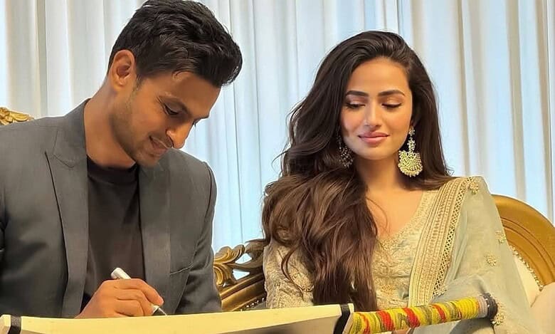 Shoaib Malik and Sana Javed