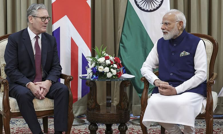 PM Modi with UK PM Keir Starmer