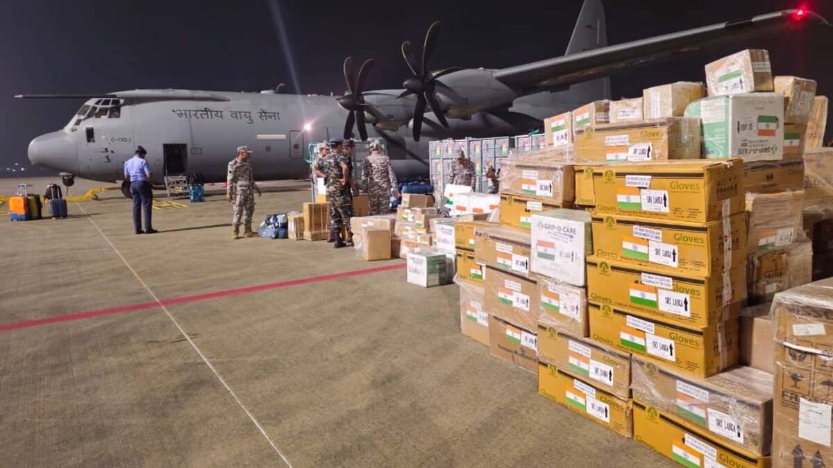 C130J carrying approx 10 tons of disaster response supplies