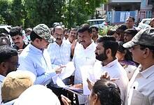 HYDRAA commissioner AV Ranganath inspects FTL limits of Suddakunta Cheruvu in Boduppal.