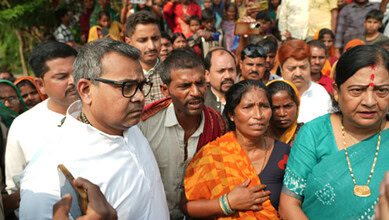 LJP members meet SC man's family who was murdered for not voting for RJD