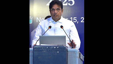 D Sridhar Babu addresses a gathering at