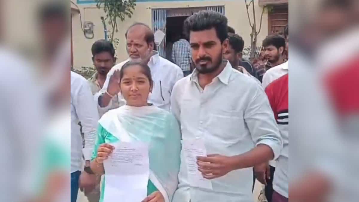 SC woman files sarpanch nomination in Sangareddy's Tadlapalle