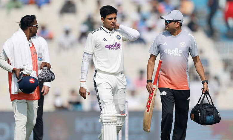 Shubman Gill retires hurt with neck sprain