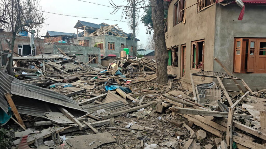Pulwama house of Dr Umar Nabi demolished