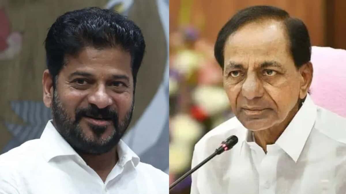 Image of Telangana CM Revanth Reddy and BRS president KCR.