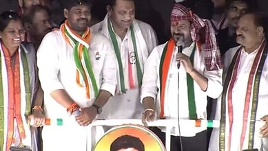 Telangana CM campaigns for Conbgress candidate Naveen Yadav in Borabanda