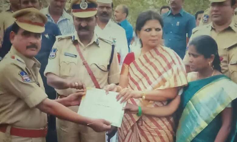 Warangal SI Mohammed Asif (extreme left) received certificate of appreciation from the then Warangal district collector. He died by suicide on Saturday
