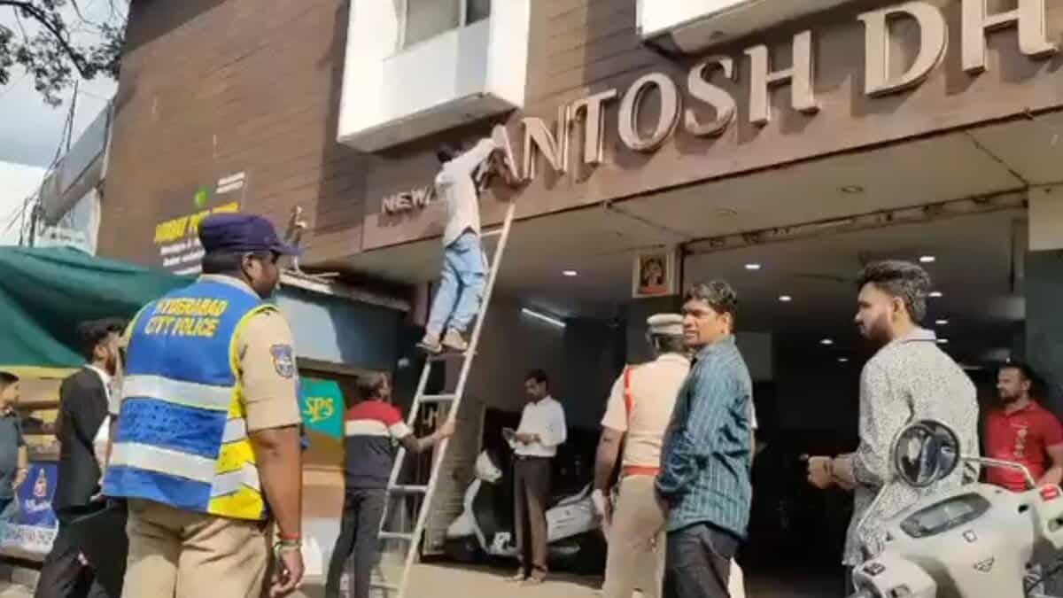 Officials pull down duplicate Santosh Dhaba signboards in Hyderabad