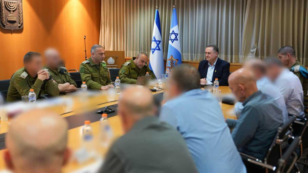 Israel Defence Minister Israel Katz holds a meeting with Israel military