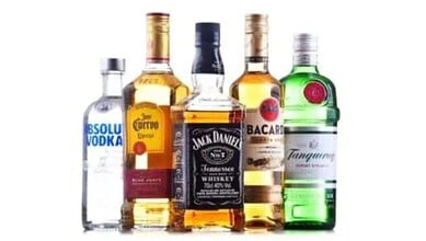 An image of liquor bottles used for representational purposes