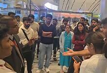 Passengers confront airline officials over flight delay at Hyderabad airport