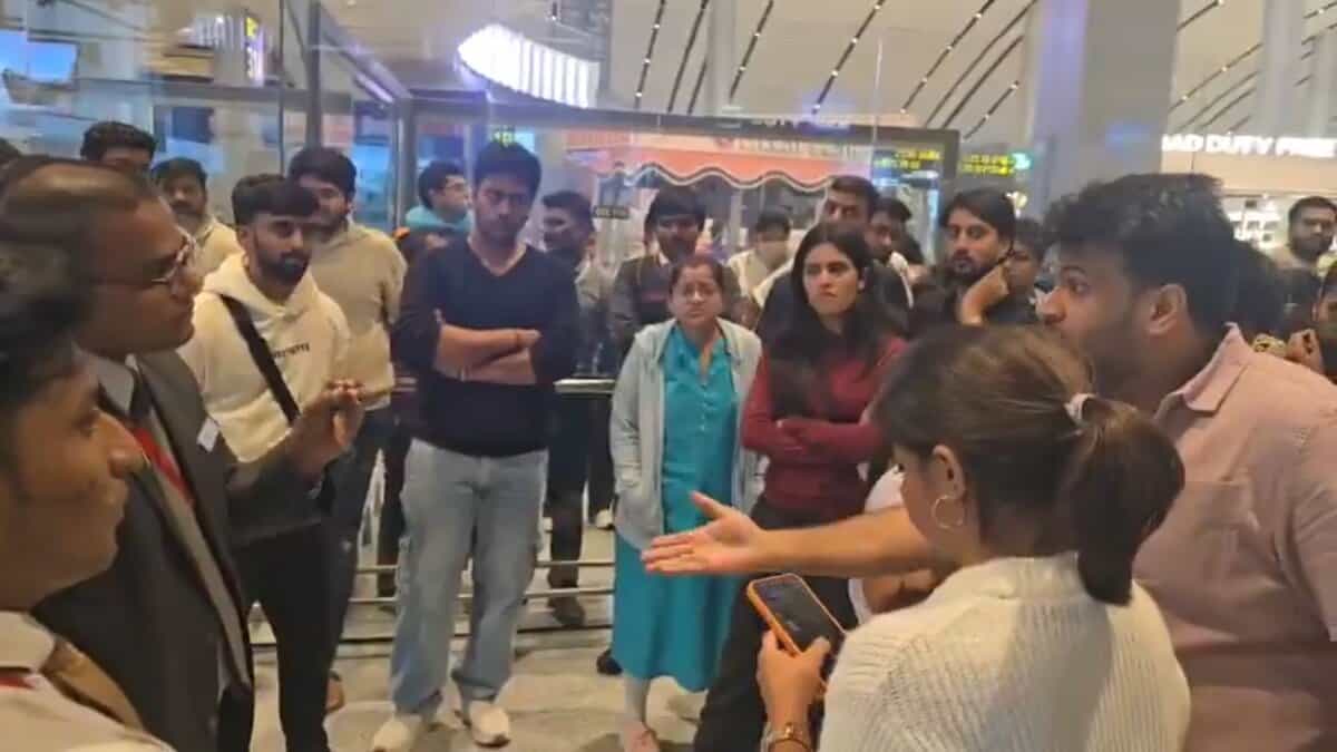 Passengers confront airline officials over flight delay at Hyderabad airport