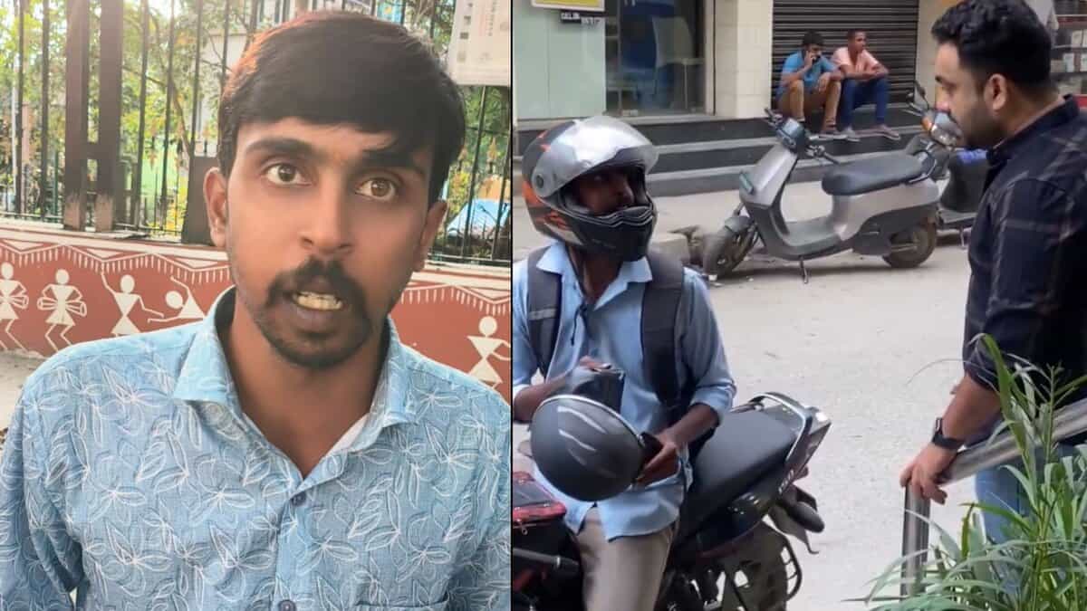 Rapido biker Lokesh (right) was arrested for harassing a women rider