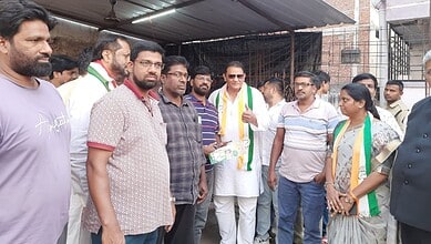 Telangana minorities welfare minister Mohammed Azharuddin campaigns for Jubilee Hills by poll candidate Naveen Yadav in the city on Sunday