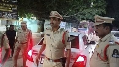 Hyderabad police conducting vehicle checks after a powerful blast ripped New Delhi's iconic Red Fort area killing 8 people and injuring atleast 24