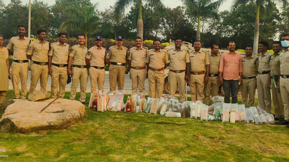 Liquor bottles seized in Hyderabad