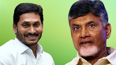 Andhra Pradesh CM N Chandrababu Naidu (right) and YSRCP chief Y S Jagan Mohan Reddy