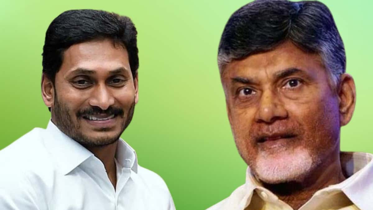 Andhra Pradesh CM N Chandrababu Naidu (right) and YSRCP chief Y S Jagan Mohan Reddy