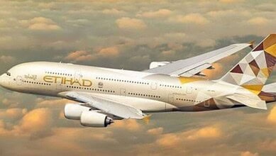 An Etihad Airways flight