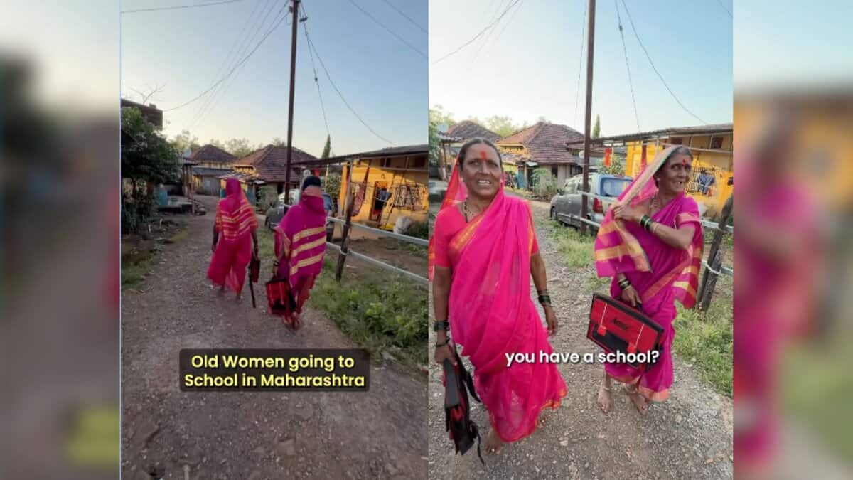 Elderly women attend school in Maharashtra