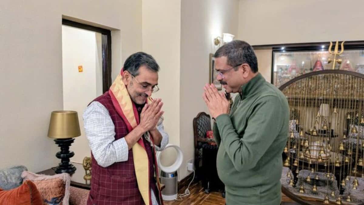 Upendra Kushwaha meets Union minister Dharmendra Pradhan