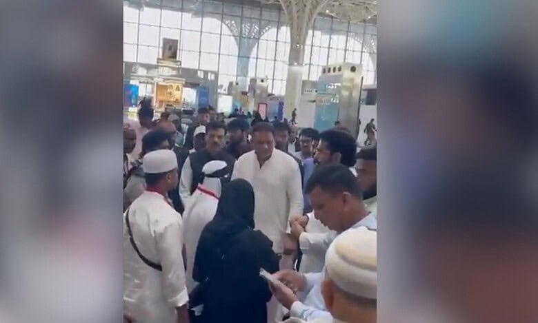 State minorities welfare minister Mohammad Azharuddin receives families of Umrah pilgrims who died in Madinah bus fire