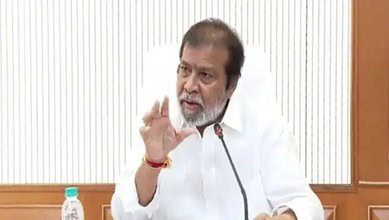 Telangana health minister Damodar Raja Narasimha addresses a meeting