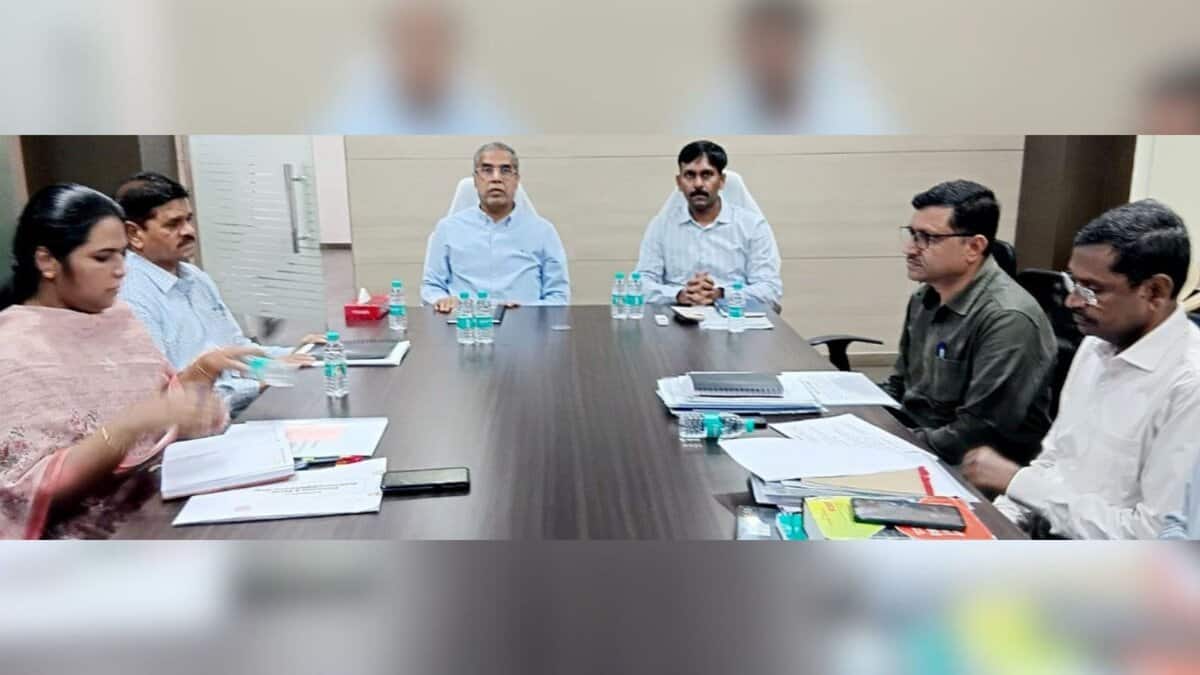 Telangana excise department principal secretary Raghunandan Rao holds a review meeting