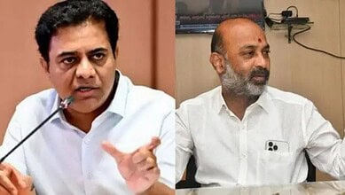 KTR and Bandi Sanjay Kumar