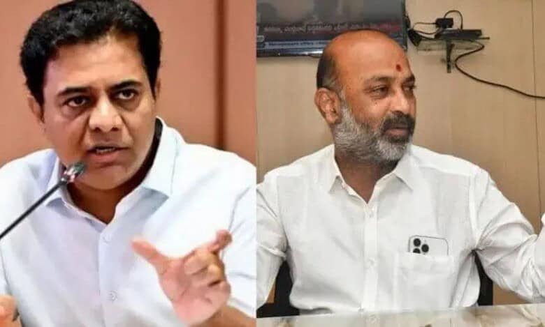 KTR and Bandi Sanjay Kumar