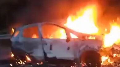 Car catches fire at Shamirpet in Hyderabad