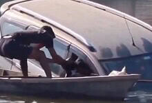 Faizal rescues Shubham Tiwari from the sinking SUV