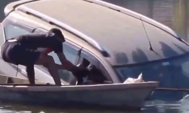 Faizal rescues Shubham Tiwari from the sinking SUV