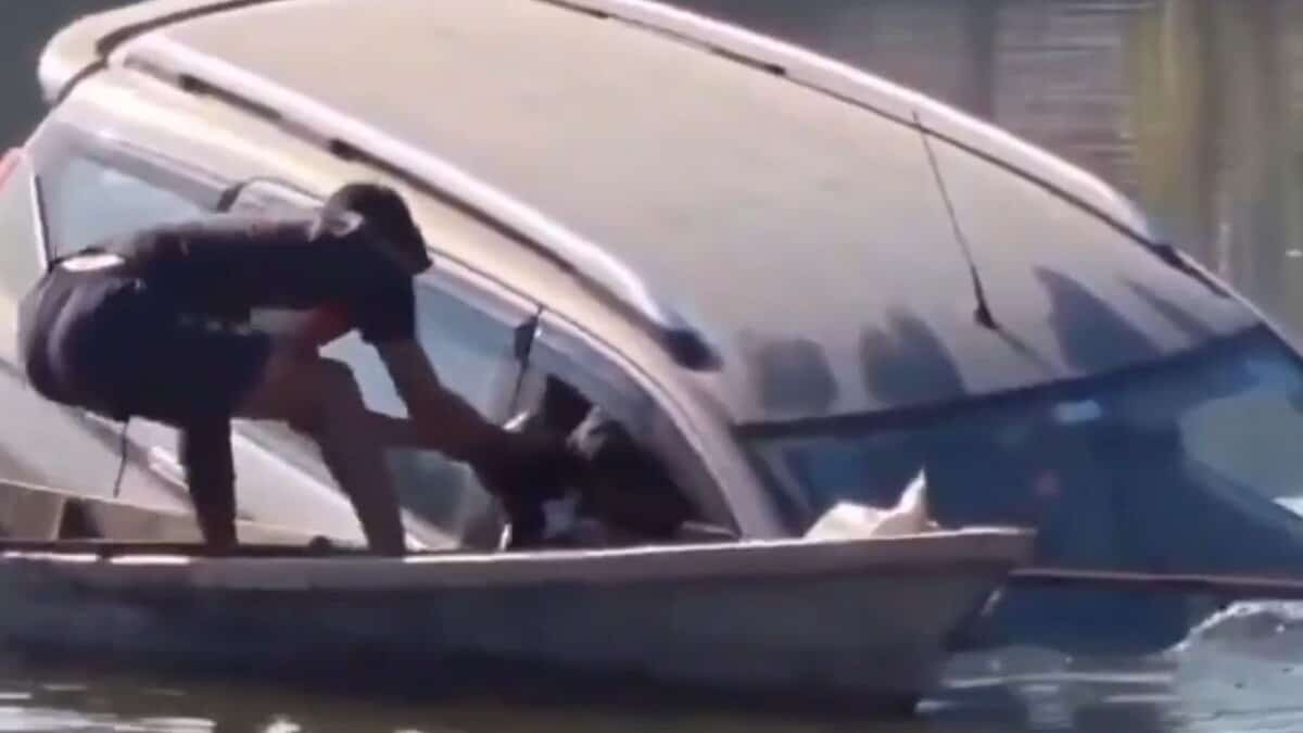 Faizal rescues Shubham Tiwari from the sinking SUV