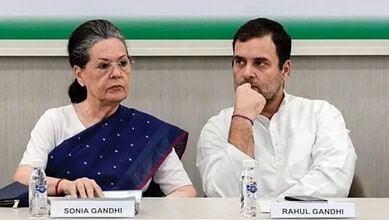 Congress leaders Sonia Gandhi and Rahul Gandhi