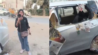 In UP's Bijnor, woman smashes husband's car after he did not give her pocket money