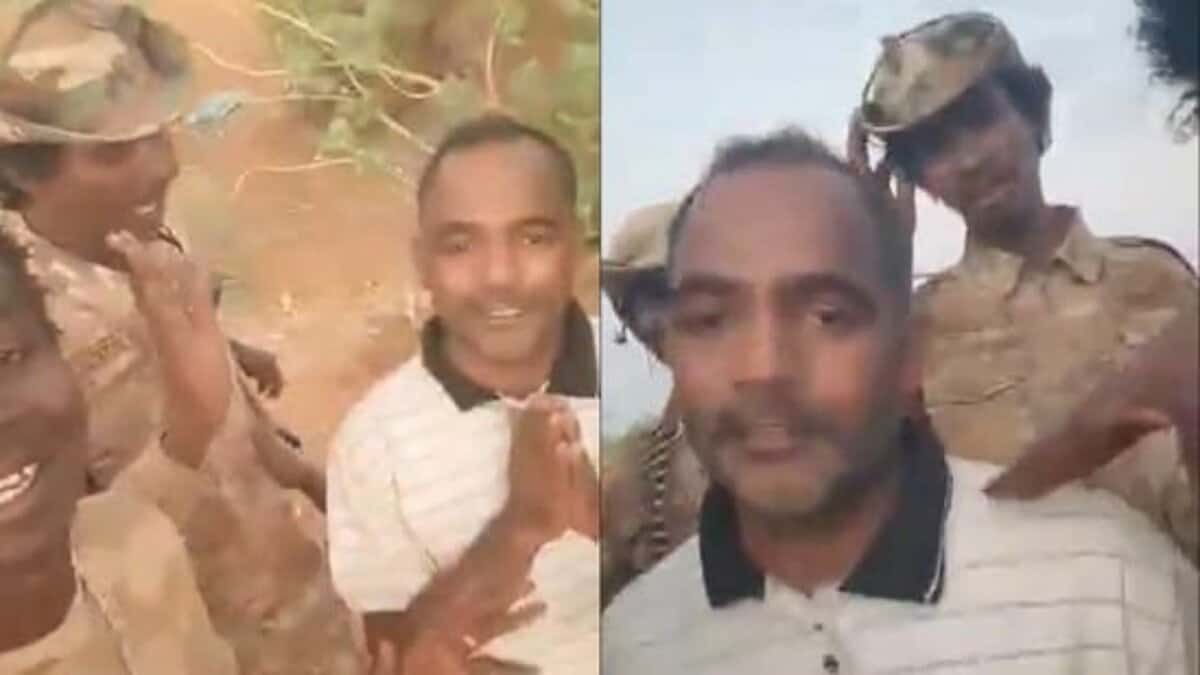 Indian national Adarsh Behera seen surrounded by RSF soldiers in Sudan, appearing to plead for help in a video.