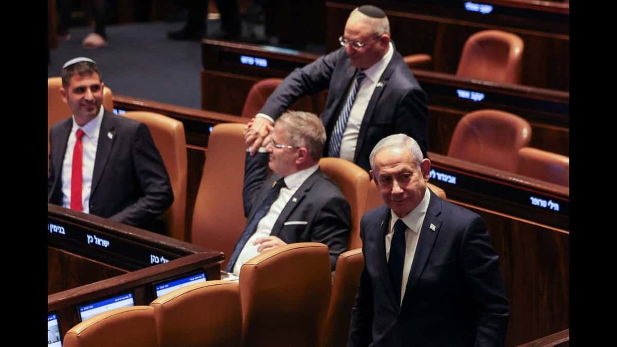 Far-right minister Itamar Ben-Gvir celebrates with sweets after Knesset backs death penalty bill for Palestinian prisoners.